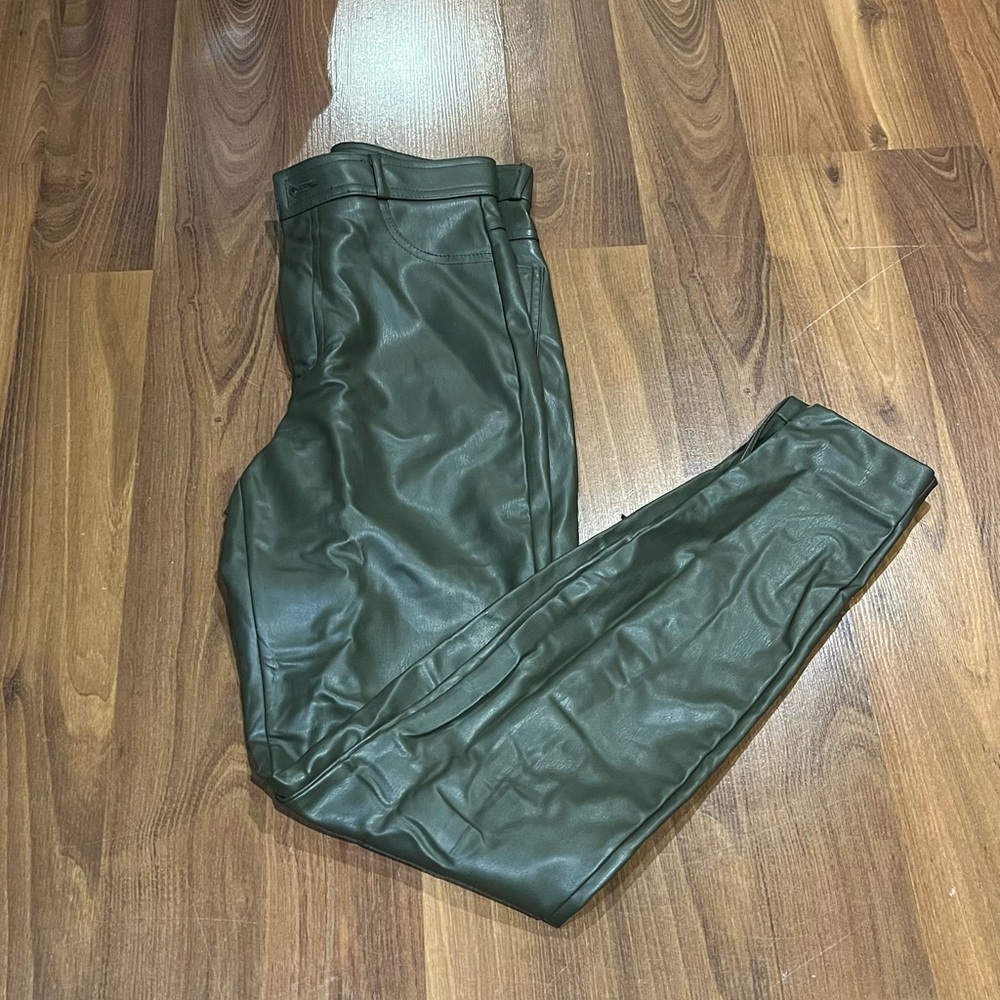 High waisted leather pants